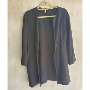 Eileen Fisher Black Organic Cotton Terry Jacket